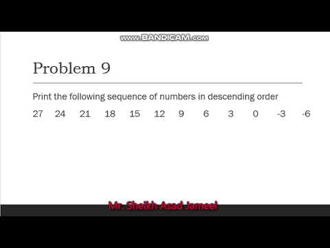 Algorithm || Sequence of numbers in descending order - YouTube