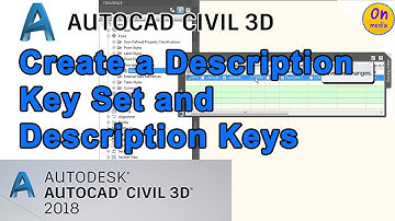 Create a Description Key Set and Description keys  AutoCAD Civil 3D