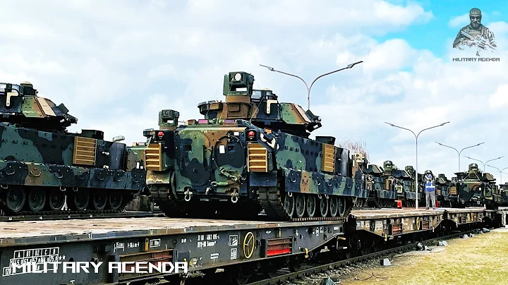 Hundreds US Bradley Combat Vehicles arrive in Ukra...