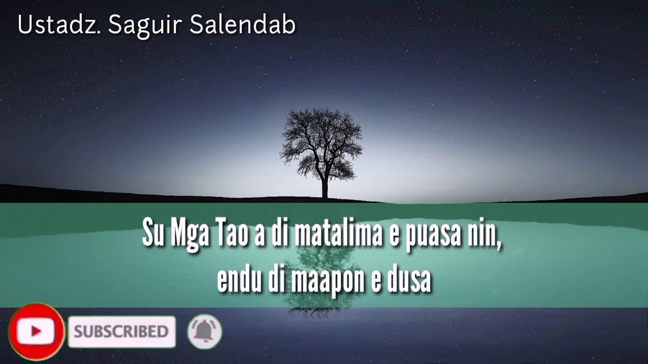 Ustadz. Saguir Salendab | Mga Tao a di matalima e Puasa nin.