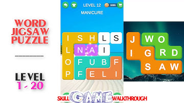 Word Jigsaw Puzzle Level 1 - 20 Walkthrough | SkillGameWalkthrough