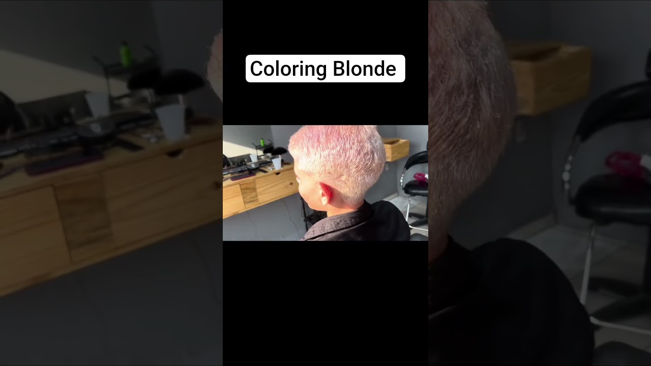 Coloring Blonde hair #barbershop #blondehair #coloringhair #asmr #hairstyle #short
