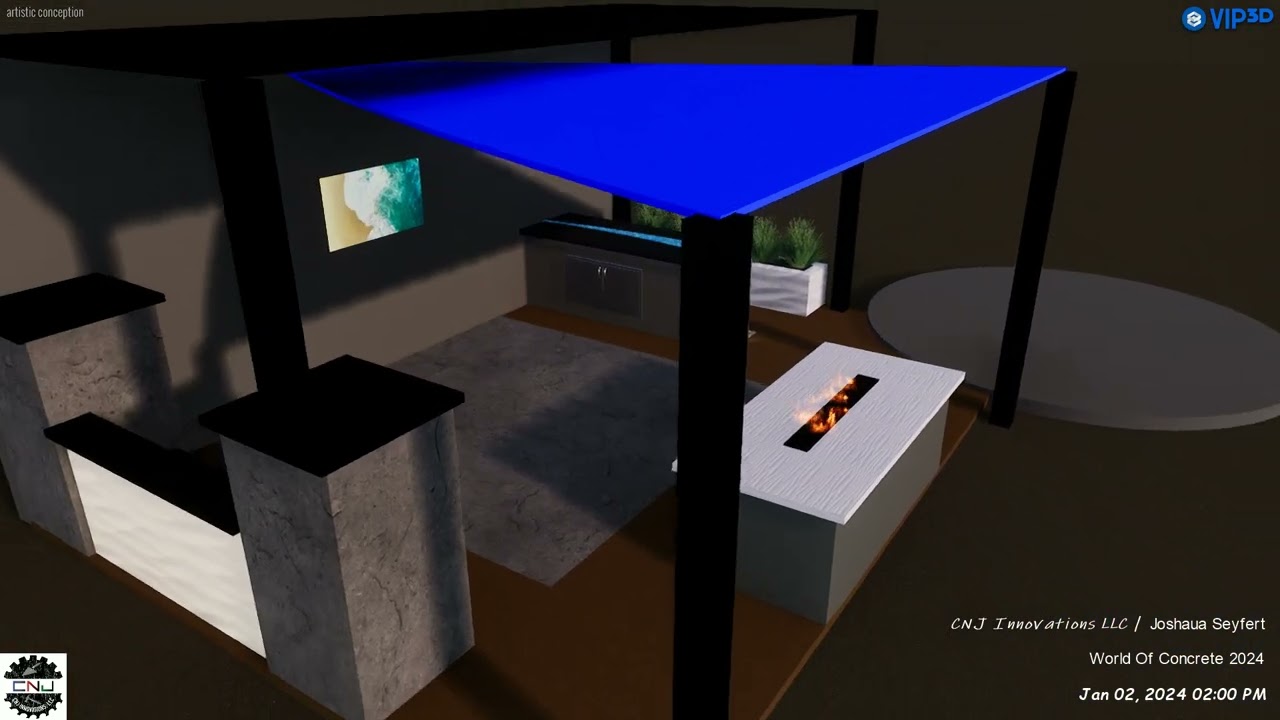 3D design of the SureCrete booth World Of Concrete 2024