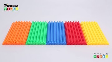 PicassoTiles PicassoToys 600 Piece Straw Building Set PTS600