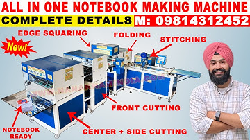 4IN1 FULLY AUTOMATIC EXERCISE NOTEBOOK MAKING MACHINE | STITCHING, FOLDING, EDGE SQUARING, CUTTING