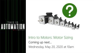 Intro to Motors: Motor Sizing