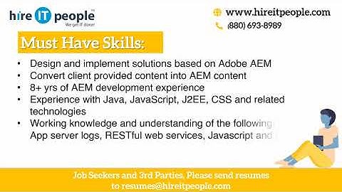 Sr. AEM Developer Jobs, Washington, DC | Job ID 31065 |