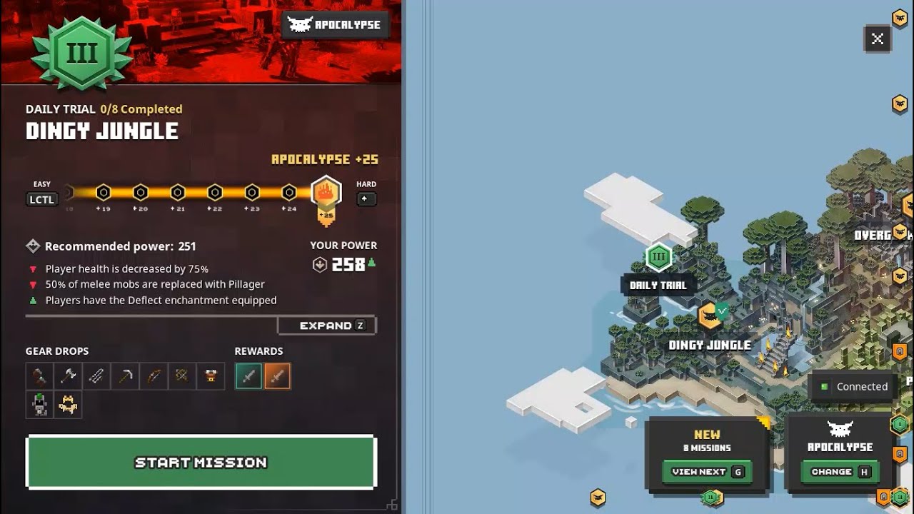 Minecraft Dungeons Anchor Assassin vs. Dingy Jungle Apocalypse +25 Daily Trial Lv.III 6 Banners