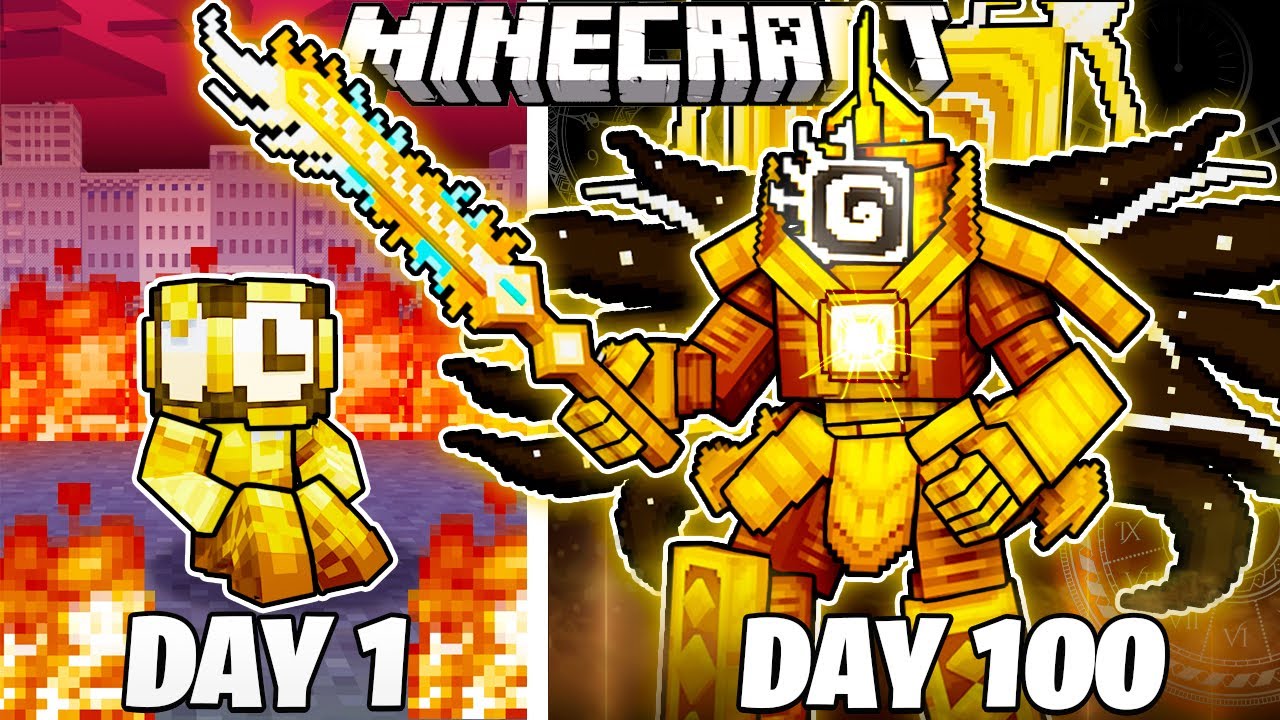I Survived 100 Days as a CLOCKMAN GOD in Minecraft!