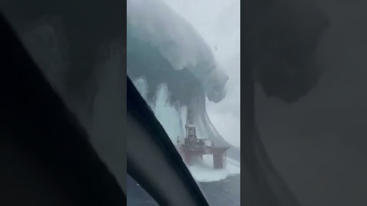 Workers Watch Massive Wave DESTROY Their Rig 