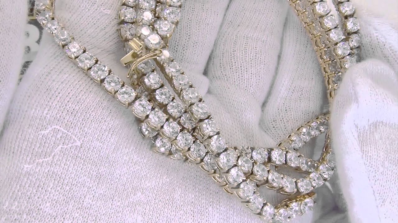 1 Row Lab Made CZ Hip Hop Tennis Chain | Gold Stainless Steel