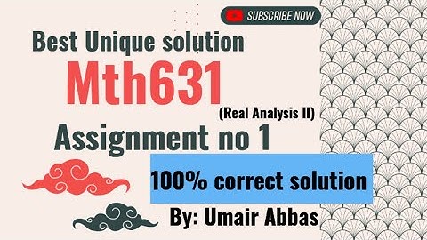 mth631 assignment no 1 unique solution || mth631 assignment no 1 solution fall 2023|| #mth631 #vusol