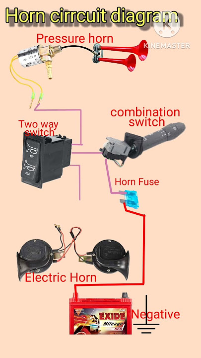 Horn circuit diagram/how to connection air and electric horn