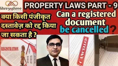 Specific Relief Act||Section 31|| Process to cancel document|| Sale Deed or any Deed||