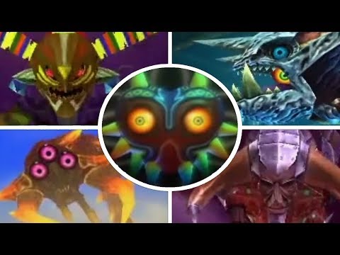 The Legend of Zelda: Majorau0027s Mask 3D - All Bosses (3DS)