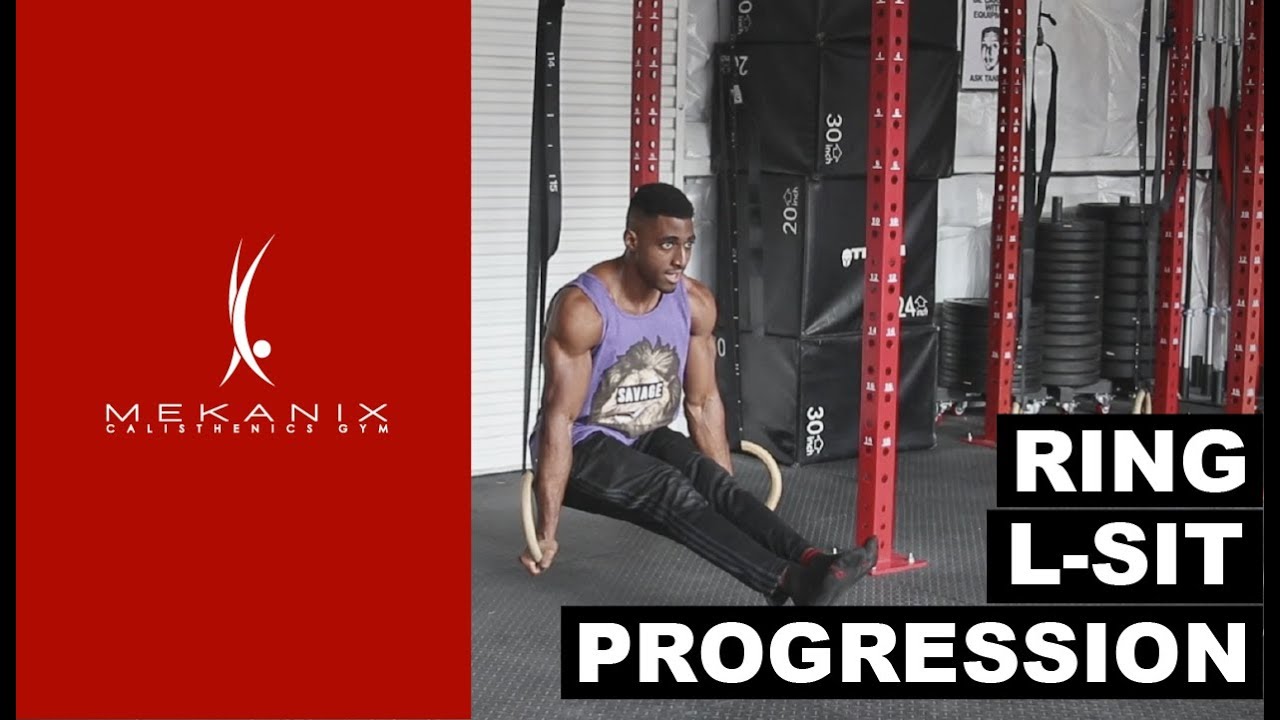 Ring L Sit Progression Shoulders + Chest + Core Exercise - YouTube