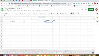 Google Sheets-Simple Algebraic Formula