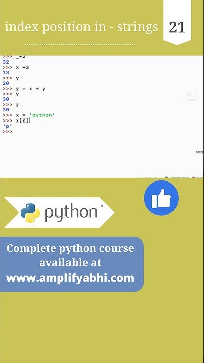 Python : Making use of index in string | index positions | #shorts # ...