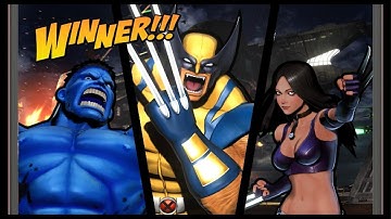 Ultimate Marvel vs Capcom 3 arcade.Wolverine -Hulk-X23.