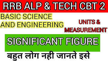 SIGNIFICANT FIGURE FOR RRB CBT 2 UNIT AND MEASUREMENTS,BASIC SCIENCE AND ENGINEERING