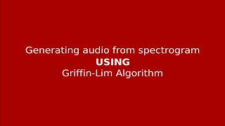 Generating audio from spectrogram
