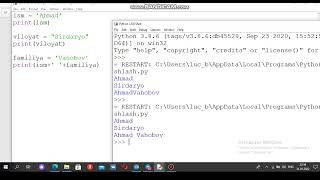 Python dasturida satrlar bilan ishlash