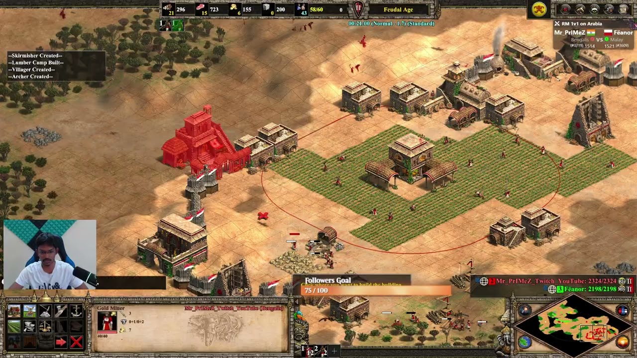 AOE2 DE | Bengalis vs Malay – Rathas + Monks Crush Elephant Skirm Surprise | 1v1 Arabia