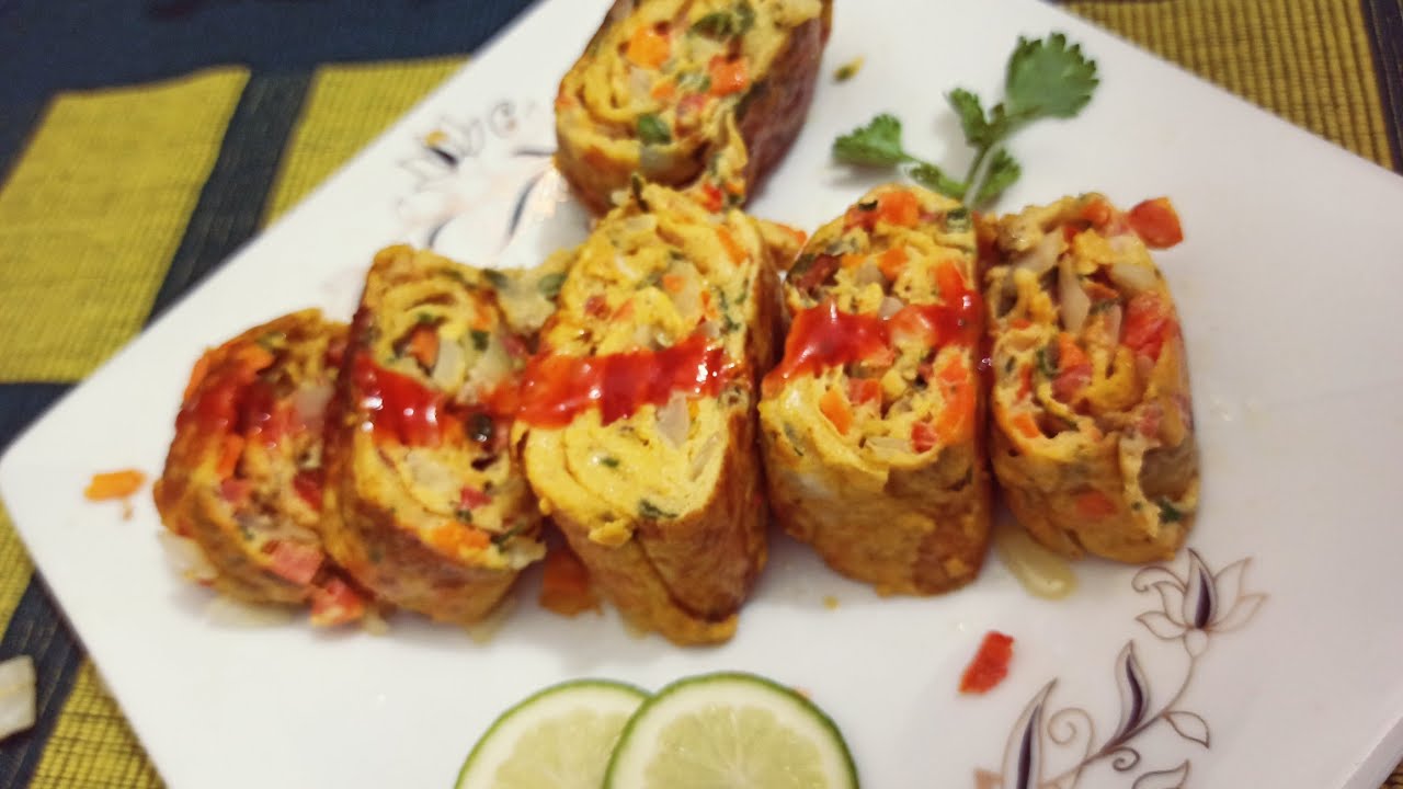 Vegetable egg rolls 🍳👌 Perfect for healthy breakfast/awesome tast