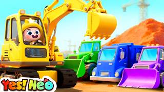 wheels construction trucks song digger crane nursery rhymes