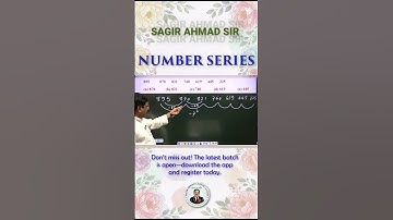 Number Series Question Solve | Reasoning by Sagir Ahmad Sir | Sagir Ahmad Career Classes