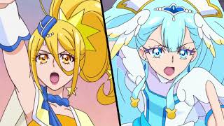 Cure Ange & Cure Étoile Attack Heart Feather & Heart Star