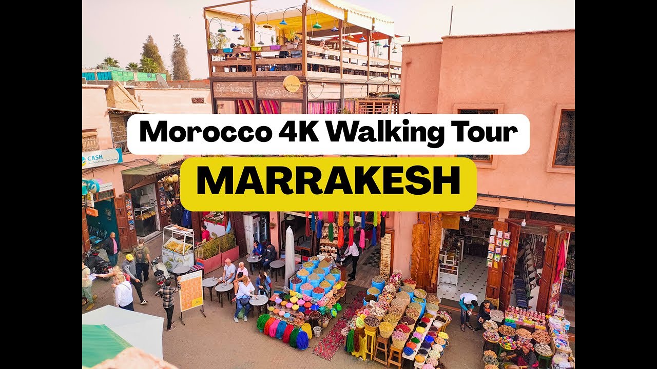 【Marrakech Walking Tour 4K HDR】| Explore Morocco’s Vibrant Medina