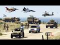 Israeli F-35 Fighter Jets &amp; Helicopters Attack on Irani Army Weapons Supply Convoy - GTA 5