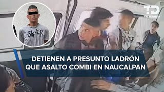 Capturan a presunto asaltante de estudiantes que viajaban en una combi en Naucalpan, Edomex