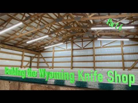 Building a knife shop part 6- installing OSB decking and lighting