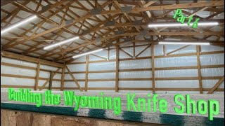 Building a knife shop part 6- installing OSB decking and lighting