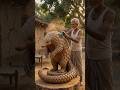 Wood Carving of pangolin😳🪵 | Handmade Village Wood Art 🔥 #woodart #shorts #viral