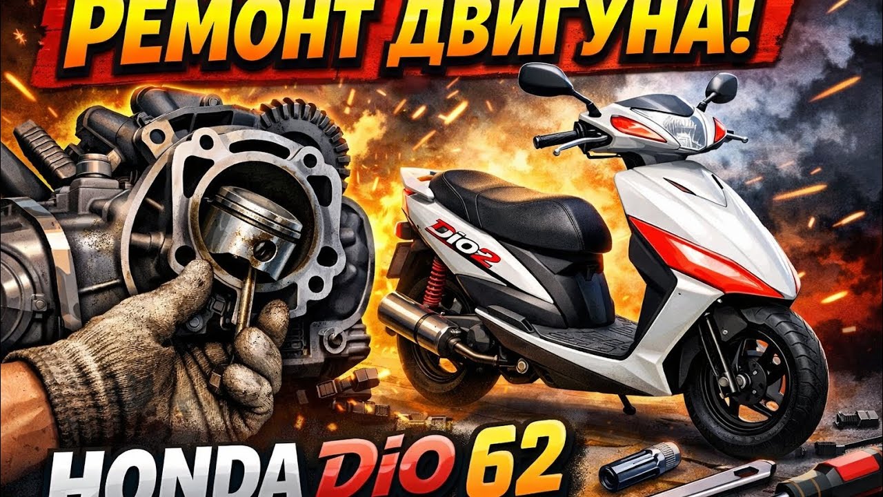 Honda dio 62 ремонт двигуна✅️