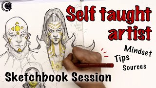 Being a self taught artist | planing, mental issues, general advice, sources | Sketchbook Session #2
