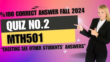 Mth501 Quiz No 2 Solution Fall 2024 | mth501 quiz no 2-solution fall 2024 | 100% correct answer
