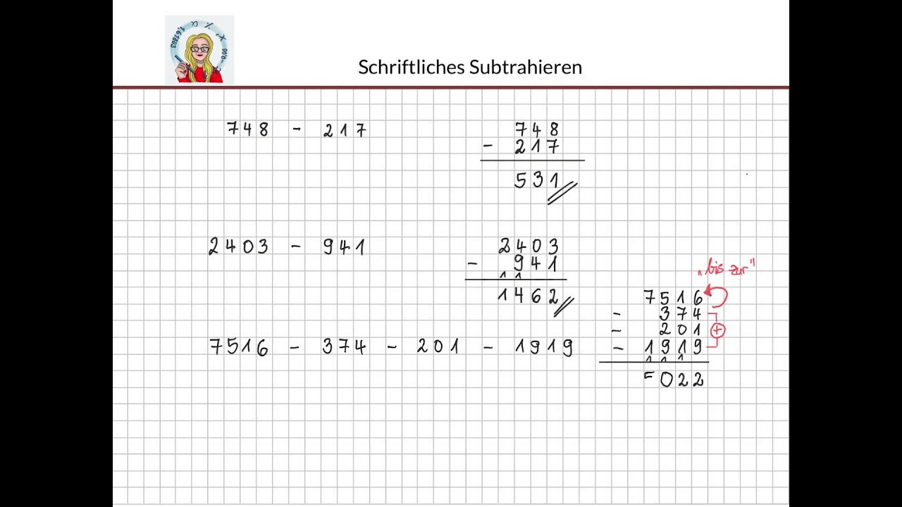 Klasse 5: Schriftliche Rechenverfahren (2) - Subtrahieren