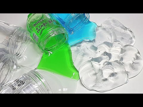 🧨 녹은 <strong>에비앙</strong> 슬라임 5통 VS 젤몬 5통! / 문구점 슬라임 / molten slime + hard slime / 溶けたスライム + しっかりしたスライム / 액괴 / 박뮤즈