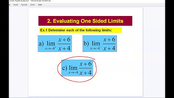 2.2 Part 1 Evaluating Limits Algebraically