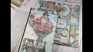 How to make a mini album with one 8 x 8 paper pad Sir Vagabond ASC DT