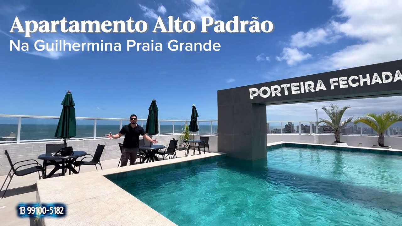Porteira Fechada Apto Alto Padrão 148m2 3 Suítes 3 Vagas de Marcadas - Guilhermina Praia Grande SP 