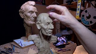 NO COMPROMISE, FREEDOM FOR ALL, Lincolns Face Begins to Take Shape
Heres a link to a review of my 9 streaming Instructional Videos, on How to Sculpt in Clay, for you to look over. At the end of each review, I show you how to purchase one, two or all my videos at the end of each video.
https://adayinthelifeofalemon.blogspot.com/2021/03/david-lemons-dream-catcher-studios.html NO COMPROMISE, FREEDOM FOR ALL, Lincolns Face Begins to Take Shape