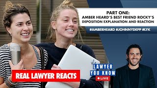 LIVE! Real Lawyer Reacts: Amber Heard’s best Friend Rocky’sDeposition Explanation and Reaction