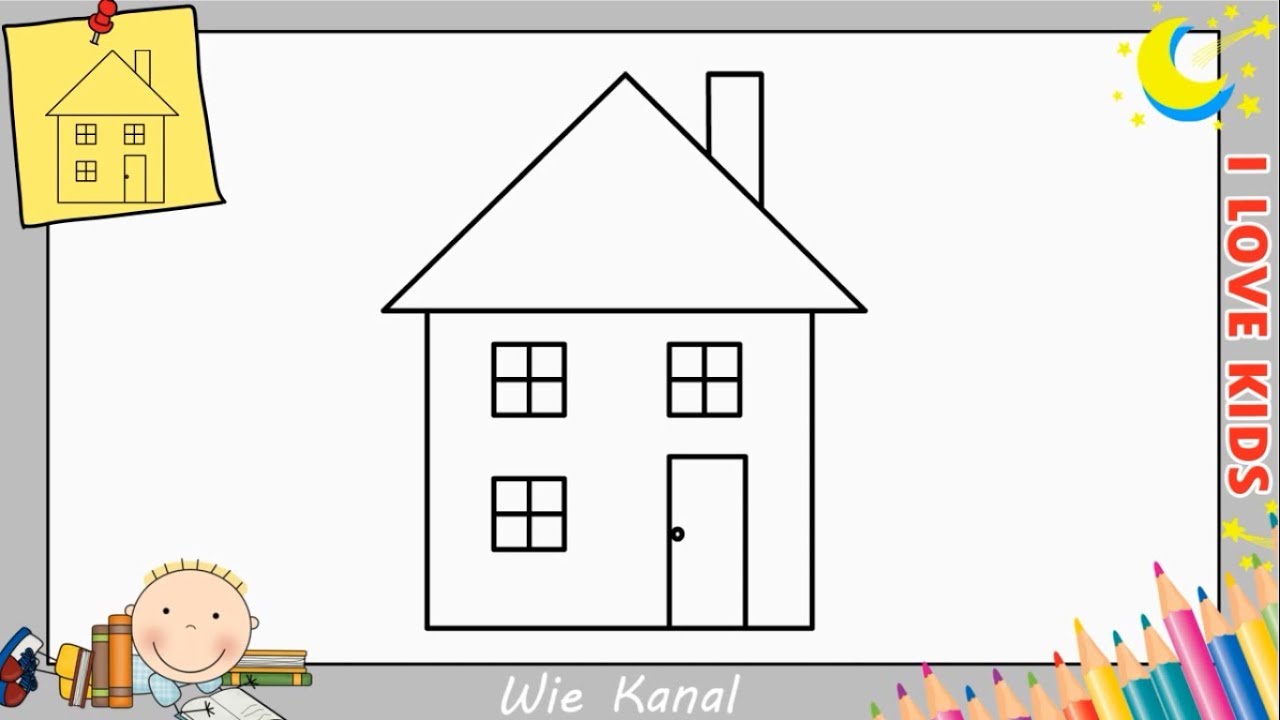 Wie Zeichnet Man Eine Haus Schritt Fur Schritt Fur Anfanger Kinder Haus Zeichnen 4 Youtube