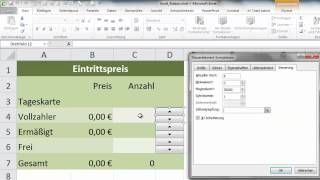 Excel - Formulare mit Drehfeldern (spin button) - YouTube