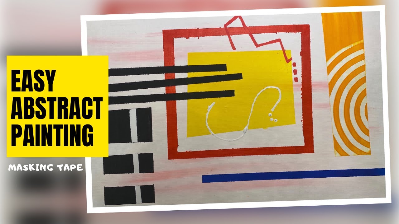 Abstract Painting For Beginners Acrylic Painting Masking Tape 68
